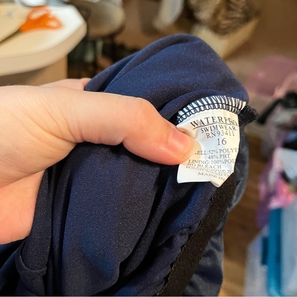 Waterpro Polyester Swimsuit Navy Blue Size 16 F - Picture 5 of 6